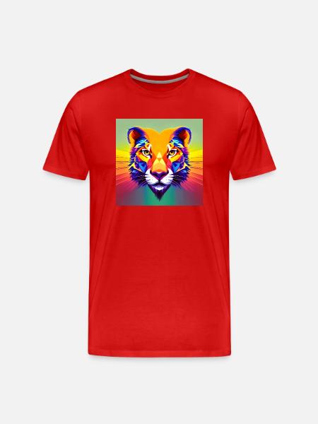 Flashy Lion - Men's Premium Organic T-Shirt - red