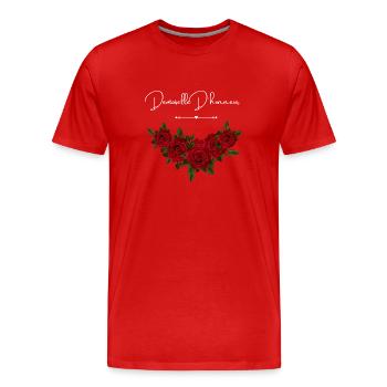 Demoiselle d'honneur floral - T-shirt bio Premium Homme - rouge - Devant - Damien (186cm)