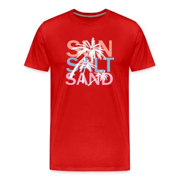 Sun Salt Sand - Männer Premium Bio T-Shirt - Rot - Vorne - Damien (186cm)