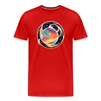 Planète engloutie - T-shirt bio Premium Homme - rouge - Devant - Damien (186cm)