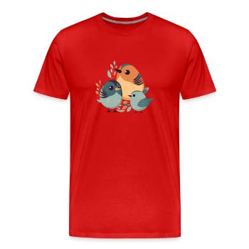 Famille d'oiseau - T-shirt bio Premium Homme - rouge - Devant - Damien (186cm)