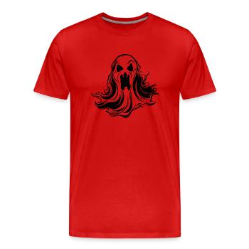 Geist Geister Geisterstunde Halloween - Männer Premium Bio T-Shirt - Rot - Vorne - Damien (186cm)