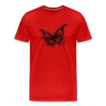 Pretty Tattoo Kids Lines Style Butterfly - T-shirt bio Premium Homme - rouge - Devant - Damien (186cm)