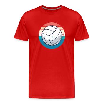 Volleyball Retro - Männer Premium Bio T-Shirt - Rot - Vorne - Damien (186cm)