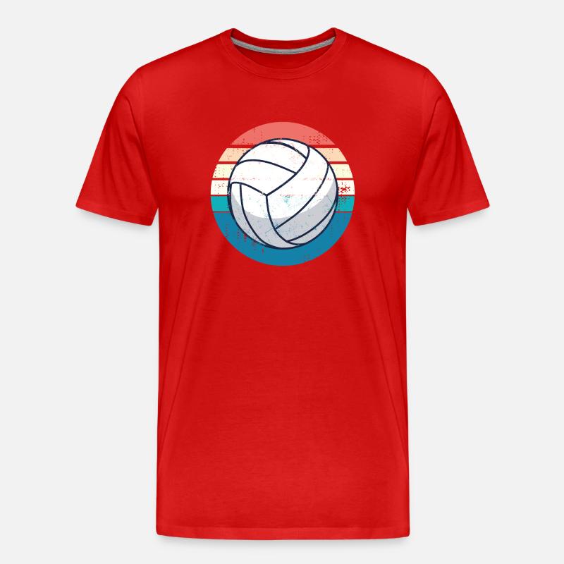 Volleyball Retro - Männer Premium Bio T-Shirt - Rot