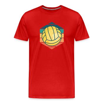 Volleyball Retro - Men's Premium Organic T-Shirt - red - Front - Damien (186cm)