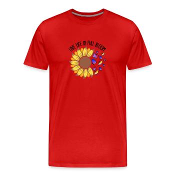 Live LIfe - Men's Premium Organic T-Shirt - red - Front - Damien (186cm)