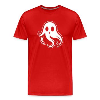 Geist Geister Geisterstunde Halloween - Männer Premium Bio T-Shirt - Rot - Vorne - Damien (186cm)