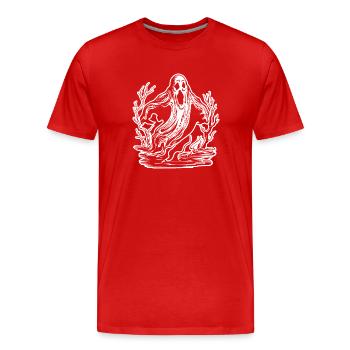 Geist Geister Geisterstunde Halloween - Männer Premium Bio T-Shirt - Rot - Vorne - Damien (186cm)
