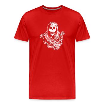 Geist Geister Geisterstunde Halloween - Männer Premium Bio T-Shirt - Rot - Vorne - Damien (186cm)