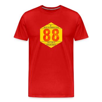 Vignette automobile 1988 pour automobile française - T-shirt bio Premium Homme - rouge - Devant - Damien (186cm)