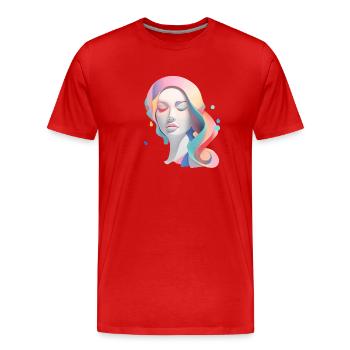 izup2u colored abstract woman - Men's Premium Organic T-Shirt - red - Front - Damien (186cm)