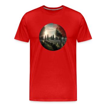 Stop the wars in this world! - Men's Premium Organic T-Shirt - red - Front - Damien (186cm)