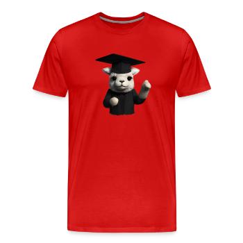 Licence Certificat de fin d’études Diplômé Alpaga - T-shirt bio Premium Homme - rouge - Devant - Damien (186cm)