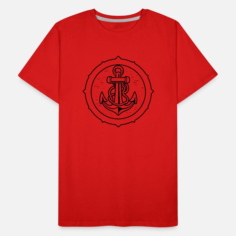 Anker Boot Schiff Nautik Männer Premium Bio T-Shirt