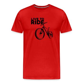 Vivre pour rouler - T-shirt bio Premium Homme - rouge - Devant - Damien (186cm)