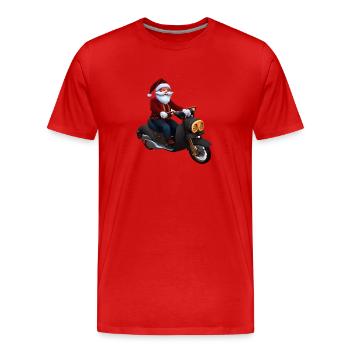 Weihnachten Motorrad Motorcross Weihnachtsbaum - Männer Premium Bio T-Shirt - Rot - Vorne - Damien (186cm)