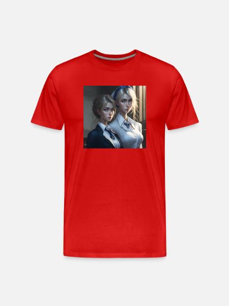 Belles filles manga - T-shirt bio Premium Homme - rouge