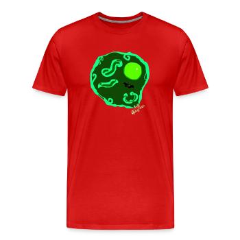 Œuf au plat par Isabel B. - T-shirt bio Premium Homme - rouge - Devant - Damien (186cm)