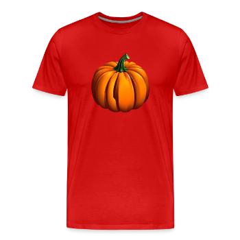 Citrouille Octobre Automne Halloween - T-shirt bio Premium Homme - rouge - Devant - Damien (186cm)