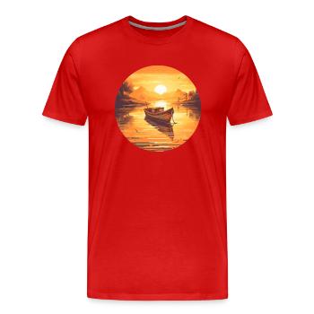 Coucher de soleil nautique - T-shirt bio Premium Homme - rouge - Devant - Damien (186cm)