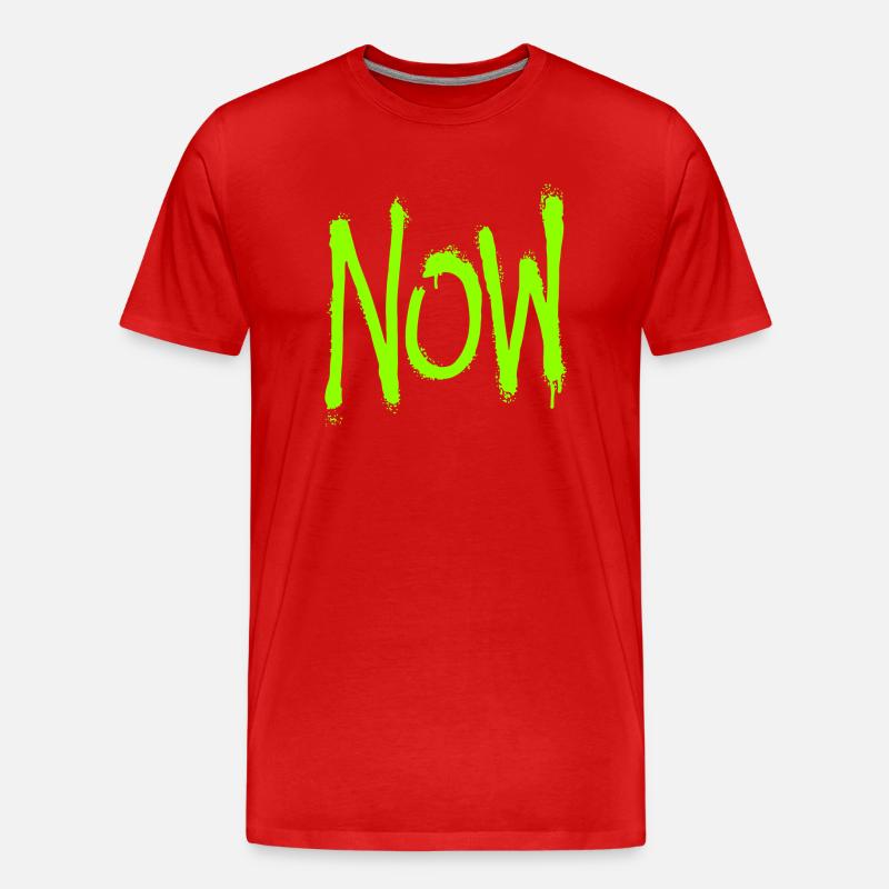 Now - Männer Premium Bio T-Shirt - Rot