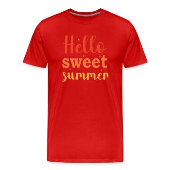 Hello sweet Summer - Männer Premium Bio T-Shirt - Rot - Vorne - Damien (186cm)