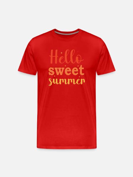 Hello sweet Summer - Männer Premium Bio T-Shirt - Rot
