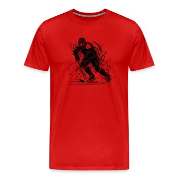 Schneller Eishockey Spieler Fan Motiv - Männer Premium Bio T-Shirt - Rot - Vorne - Damien (186cm)