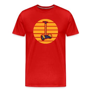 E-Scooter Roller Scooter - T-shirt bio Premium Homme - rouge - Devant - Damien (186cm)