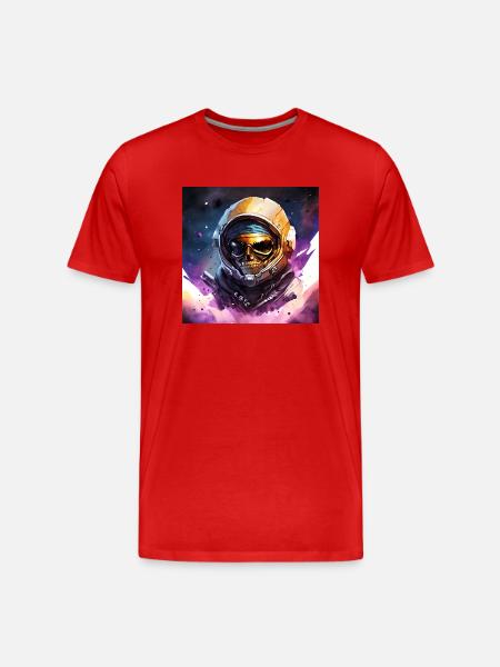 Bunter Weltraumpirat - Männer Premium Bio T-Shirt - Rot
