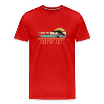 je peux pas j'ai deltaplane idée cadeau deltaplane - T-shirt bio Premium Homme - rouge - Devant - Damien (186cm)