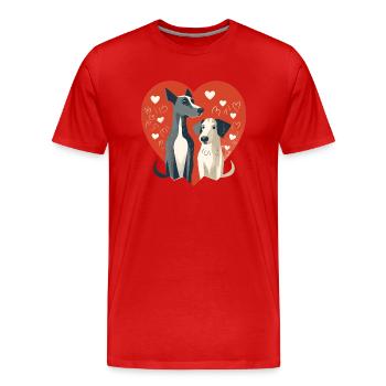 Hundeliebe - Männer Premium Bio T-Shirt - Rot - Vorne - Damien (186cm)