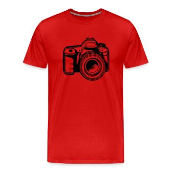 Photographe Photographie Caméra de photographie - T-shirt bio Premium Homme - rouge - Devant - Damien (186cm)