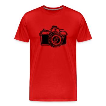 Photographe Photographie Caméra de photographie - T-shirt bio Premium Homme - rouge - Devant - Damien (186cm)