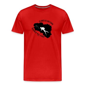 Plongeuse bretonne n’avale pas d’eau - T-shirt bio Premium Homme - rouge - Devant - Damien (186cm)