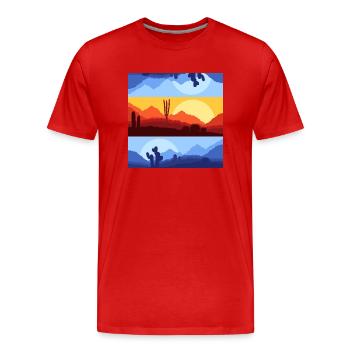 Ambiance des soirées d'été - T-shirt bio Premium Homme - rouge - Devant - Damien (186cm)