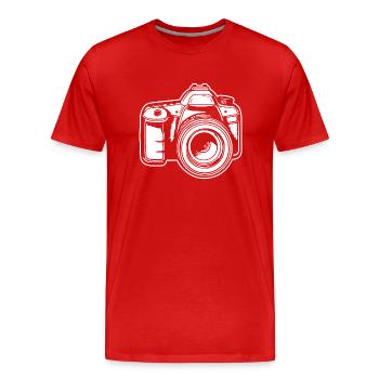 Photographe Photographie Caméra de photographie - T-shirt bio Premium Homme - rouge - Devant - Damien (186cm)