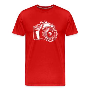 Photographe Photographie Caméra de photographie - T-shirt bio Premium Homme - rouge - Devant - Damien (186cm)