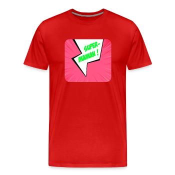Supermom, Superheldin. Beste Mama. Comicbuch. - Männer Premium Bio T-Shirt - Rot - Vorne - Damien (186cm)