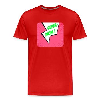 Supermom, Superheldin. Beste Mama. Comicbuch. - Männer Premium Bio T-Shirt - Rot - Vorne - Damien (186cm)