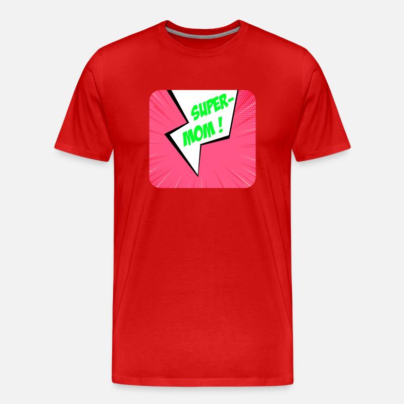 Supermom, Superheldin. Beste Mama. Comicbuch. - Männer Premium Bio T-Shirt - Rot
