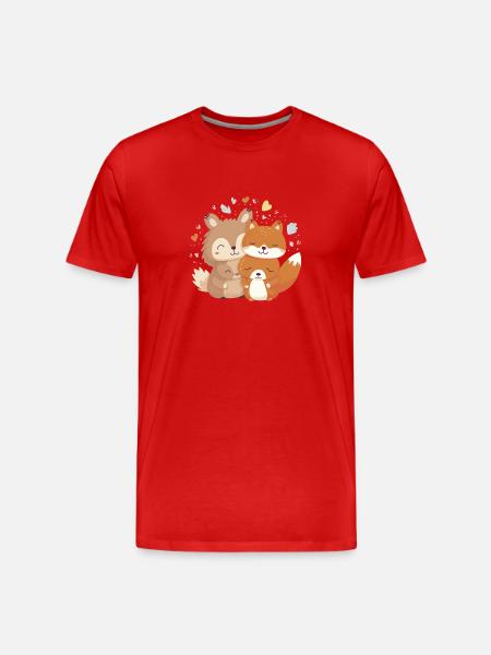 Tierliebe - Männer Premium Bio T-Shirt - Rot