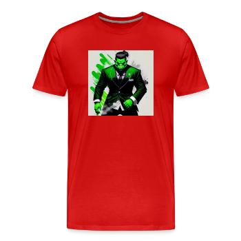 The green bodyguard - Men's Premium Organic T-Shirt - red - Front - Damien (186cm)