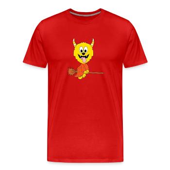 MONSTER - HEXE - KIND - BABY - HEXENBESEN - Männer Premium Bio T-Shirt - Rot - Vorne - Damien (186cm)