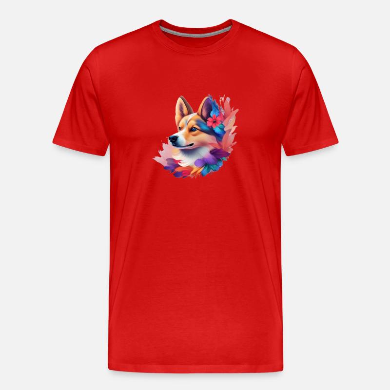 Hunde Portrait - Männer Premium Bio T-Shirt - Rot