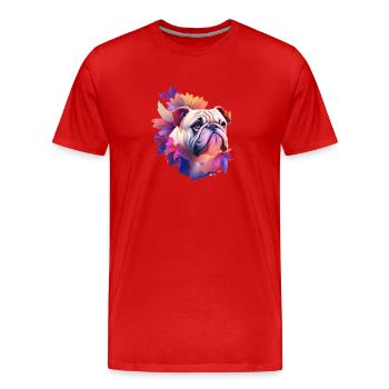 Bouledogue - T-shirt bio Premium Homme - rouge - Devant - Damien (186cm)