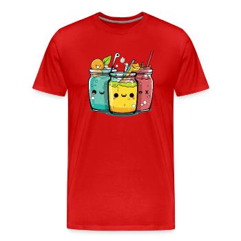 Jus de fruits Kawaii - T-shirt bio Premium Homme - rouge - Devant - Damien (186cm)
