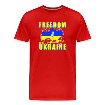 Freedom for Ukraine - Men's Premium Organic T-Shirt - red - Front - Damien (186cm)