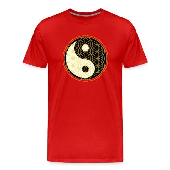 chakra blume des lebens Lebensblume Yin Yang yoga - Männer Premium Bio T-Shirt - Rot - Vorne - Damien (186cm)